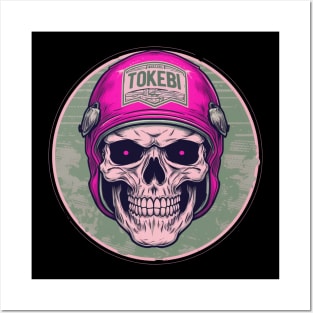 Cafe Racer Biker Helmet Skull Posters and Art